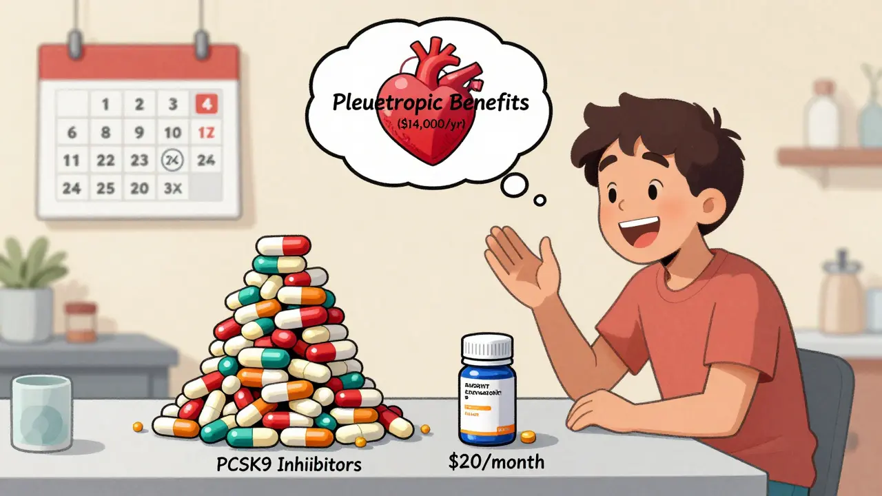 Patient compares cost of expensive cholesterol drugs with affordable every-other-day statin pills.